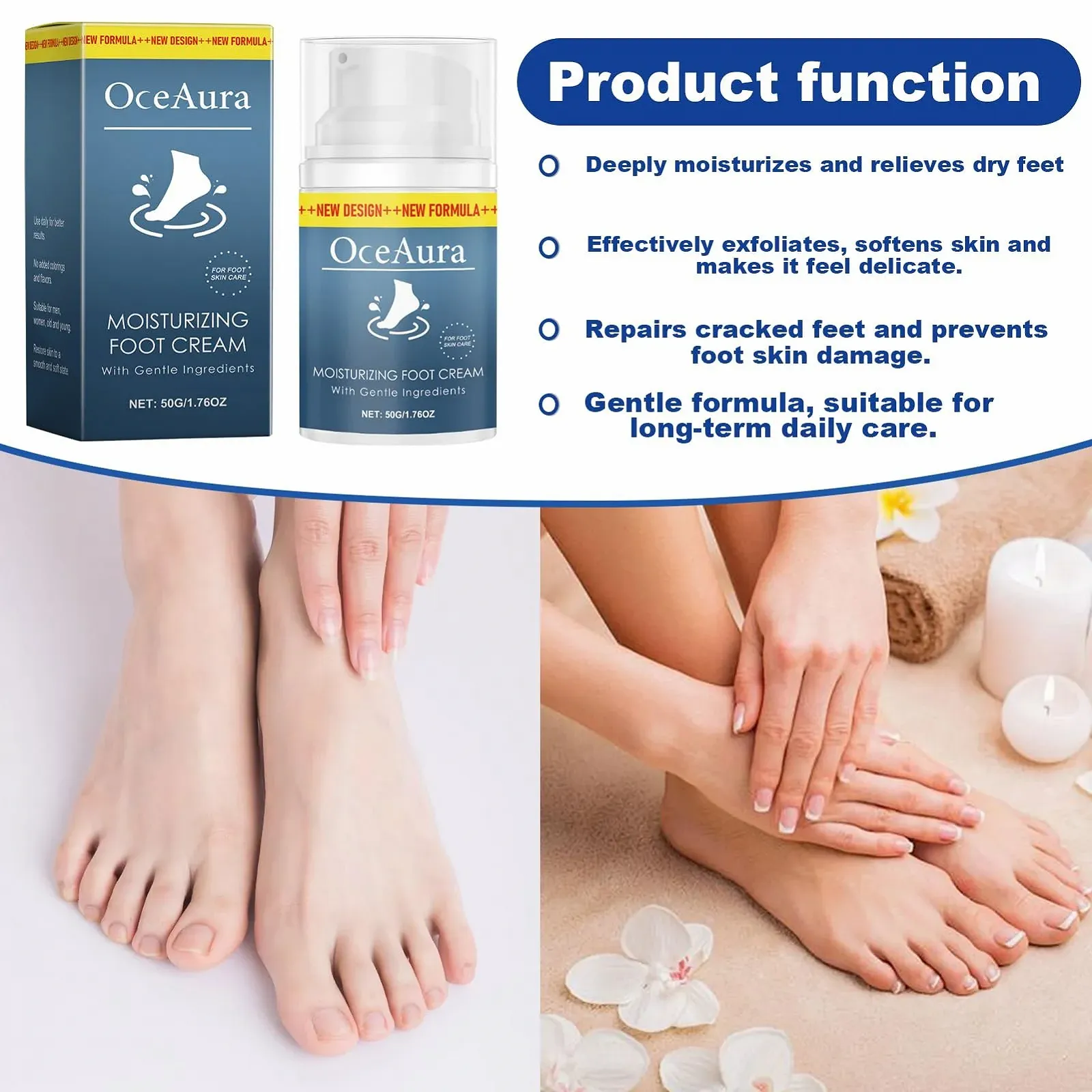 Крем для ног Увлажняющий От трещин с аллантоином, алоэ вера и глицерином 50 г, фото №5