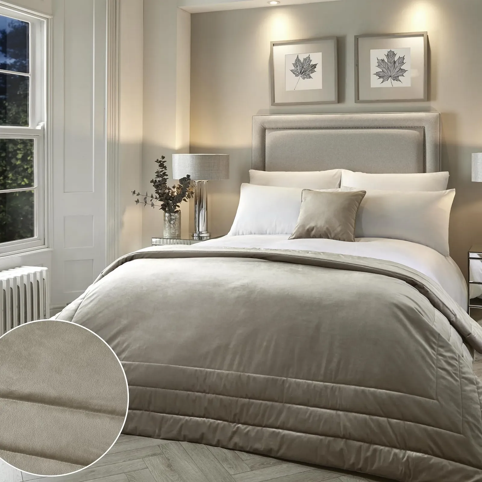 Покрывало Бархатное Soiree Melanie 150 x 220 см Льняной, фото №4 Покрывало Бархатное Soiree Melanie 150 x 220 см Льняной, фото №4