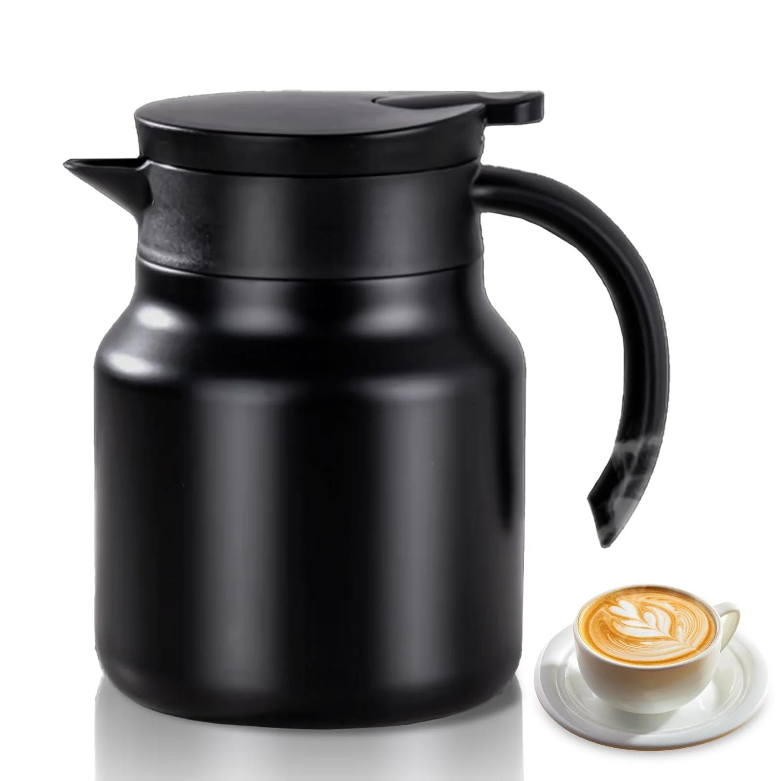 Термос для кави з керамічною вставкою 1000 мл, подвійні стінки, нержавіюча сталь, фото №1