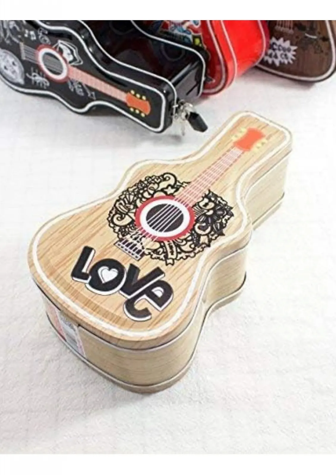Скарбничка Гітара металева з замком Велика Wood, фото №3