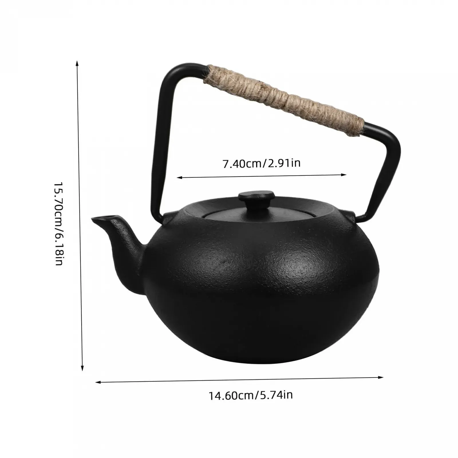 Чайник-заварник FUNNETOYU Чавунний з ситечком і ручкою Термостійкий, фото №2