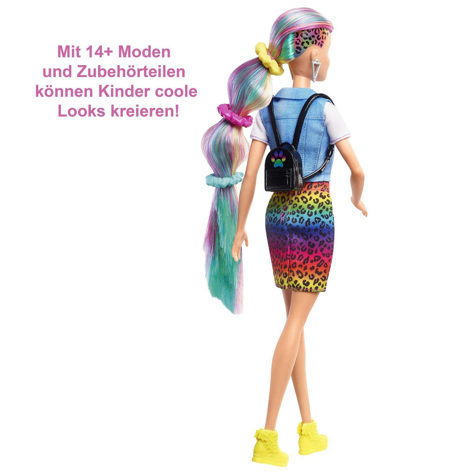 Лялька Barbie Leopard Rainbow Hair GRN81, фото №5 Лялька Barbie Leopard Rainbow Hair GRN81, фото №5