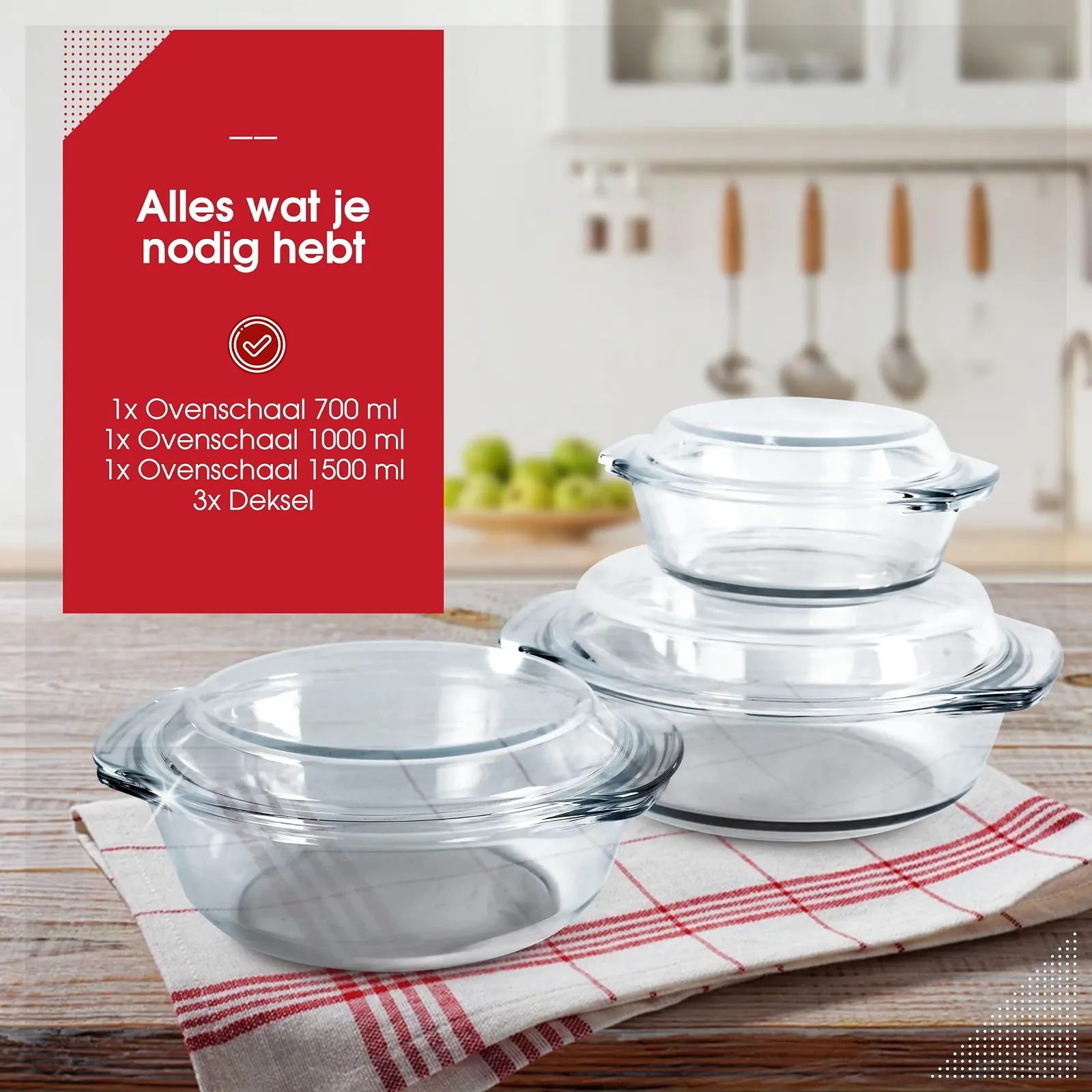 Набор форм для духовки 3 шт. 700 мл - 1500 мл - 2000 мл круглые, фото №5