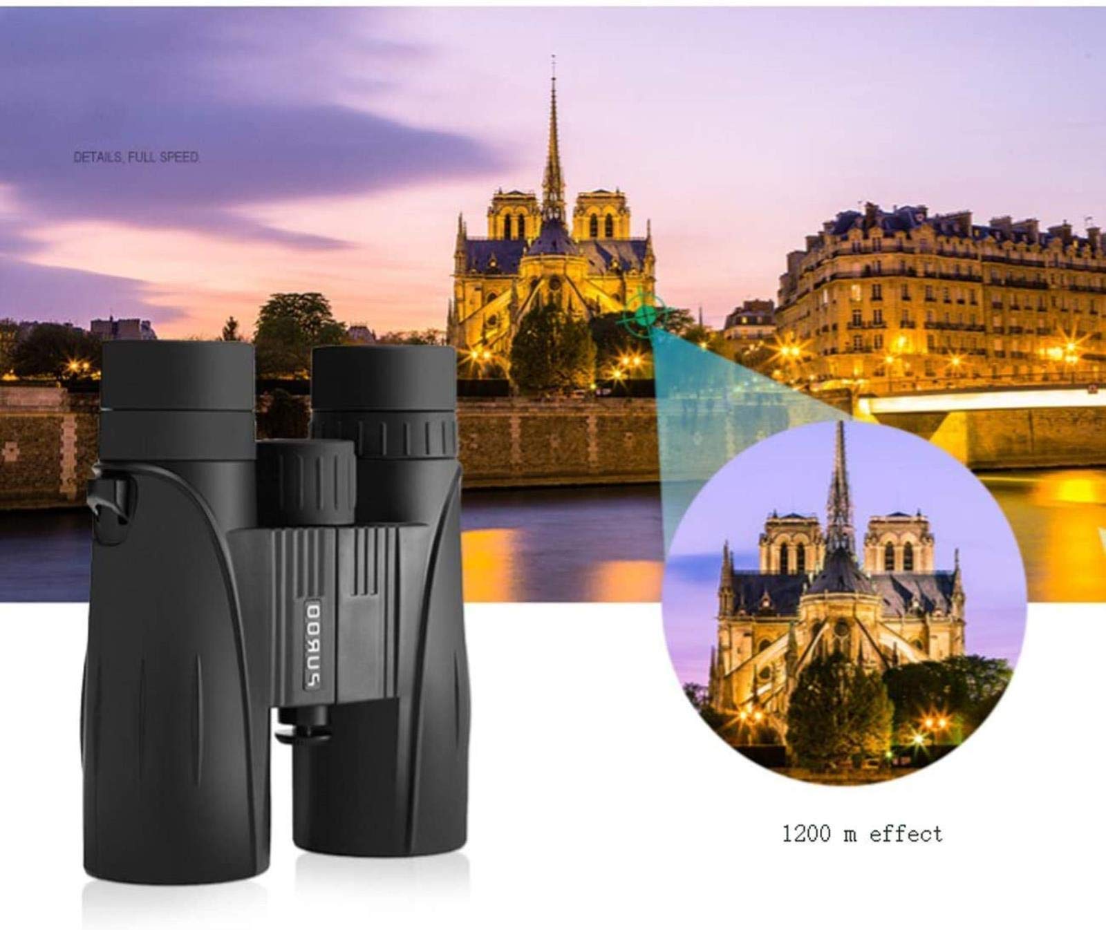 Бінокль ZGJYSP 8x42 Високе Збільшення Сутінкове Нічне Бачення Водонепроникний Металевий Гумовий Портативний Бінокль Підходящий для Дорослих і Дітей для Зовнішнього Відпочинку Подорожей Чорний для Використання Внутрішнього та Зовнішнього, фото №2