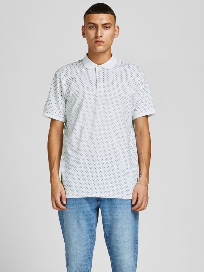 Поло JJEJACK DETAIL POLO SS NOOS 12201315--AOP:Full Body Jack&Jones Білий S, фото №1