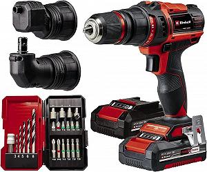 Аккумуляторная дрель Einhell TE-CD 18/45 3X-Li+22 Power X-Change (18 В, 45 Нм, угловая насадка, эксцентриковая насадка, набор из 22 бит, 2 x 2.0 А·ч аккумуляторы, зарядное устройство + E-Box) - Фото 1