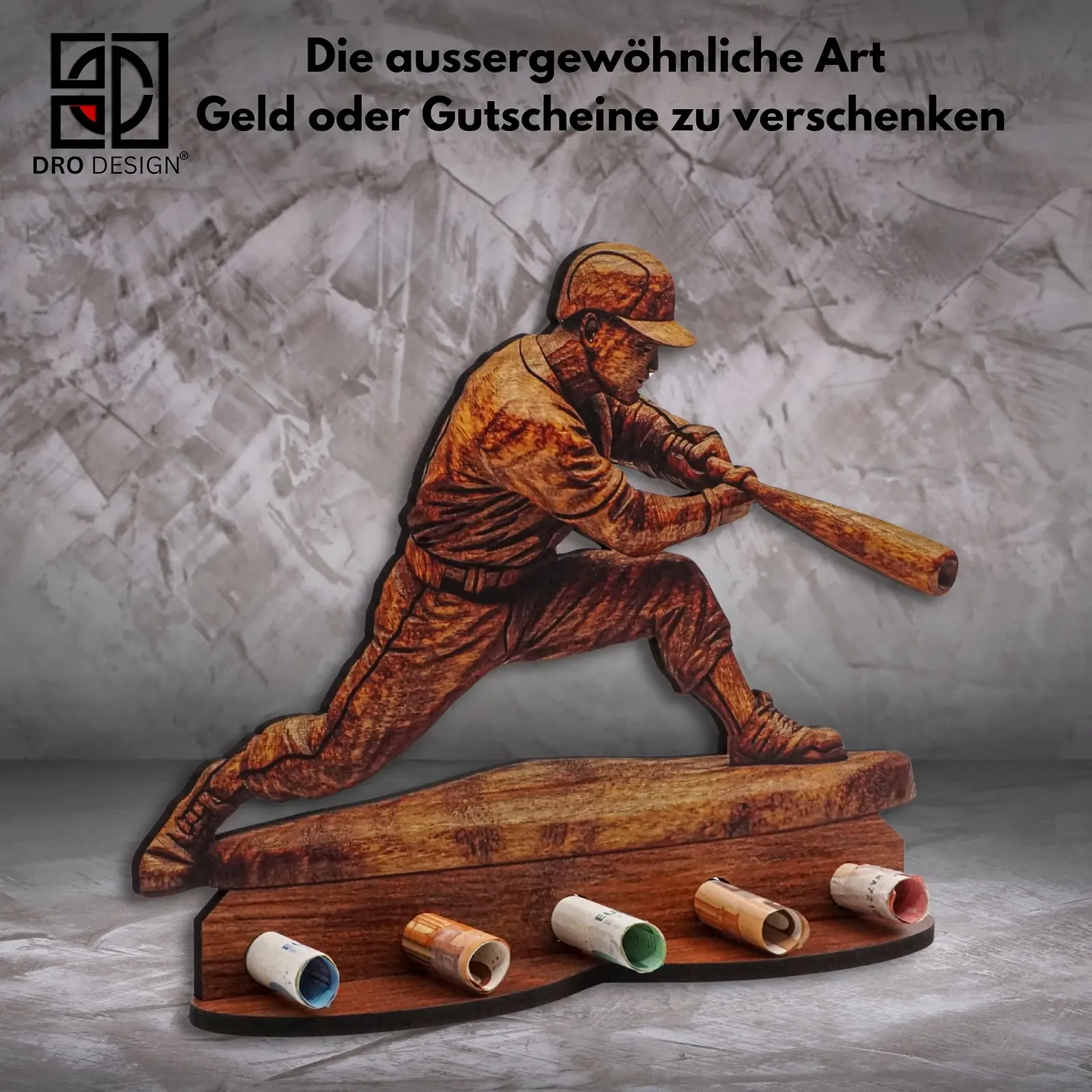 Креативный денежный подарок DRO Design Деревянный вид Бейсбольный мотив Украшение, фото №7 Креативный денежный подарок DRO Design Деревянный вид Бейсбольный мотив Украшение, фото №7