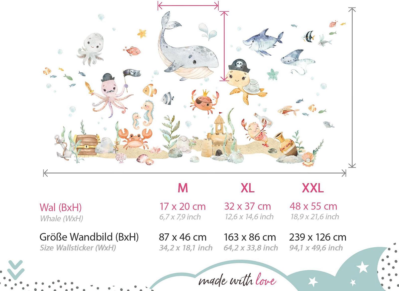 Наклейка для стен Little Deco DL5069 M Sea Animals, фото №3