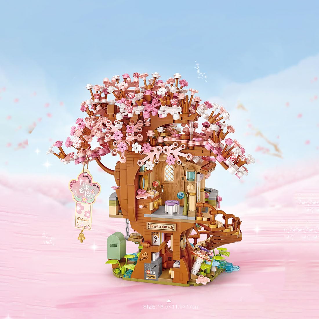 Набор CreativeBlocker Mini Cherry Blossom Tree House Блоки 1149, фото №3