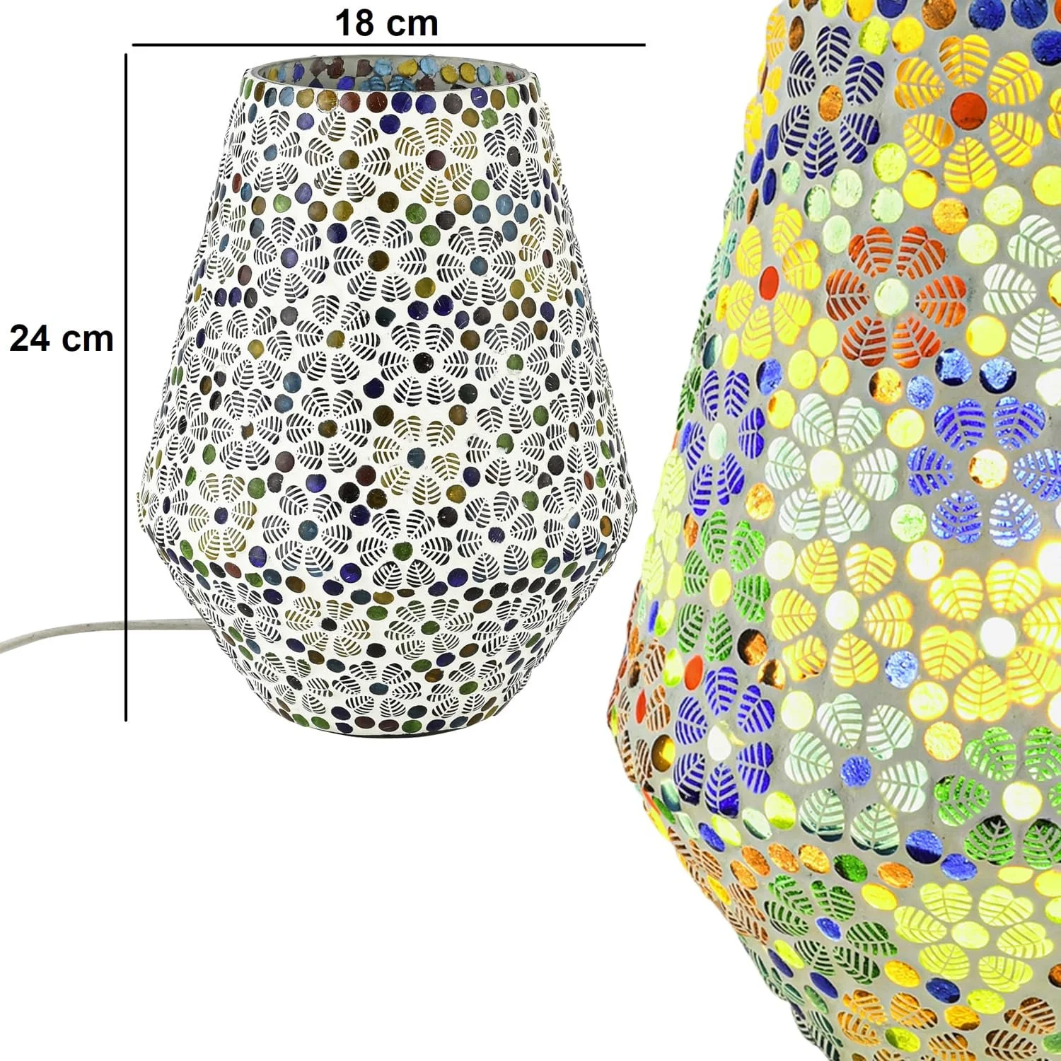 Настільна лампа Marrakech Boho Fikus -3 Декоративна приліжкова 24 см Мозаїка E27, фото №5
