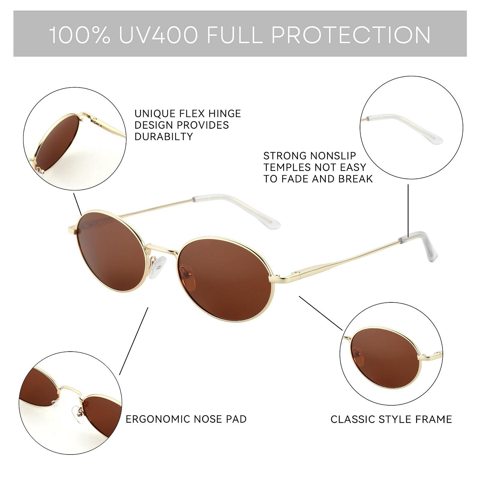 Овальні ретро сонцезахисні окуляри ZENOTTIC для жінок та чоловіків UV400 Поляризовані, фото №6