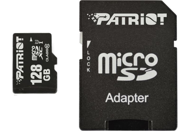 Карта пам'яті MicroSDXC 128GB UHS-I Class 10 Patriot LX + SD-адаптер PSF128GMCSDXC10, фото №1