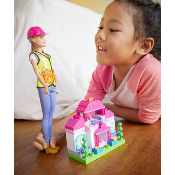 Набір ляльок Барбі Будівельник + конструктор Mega Bloks Барбі FCP76 Mattel, фото №4