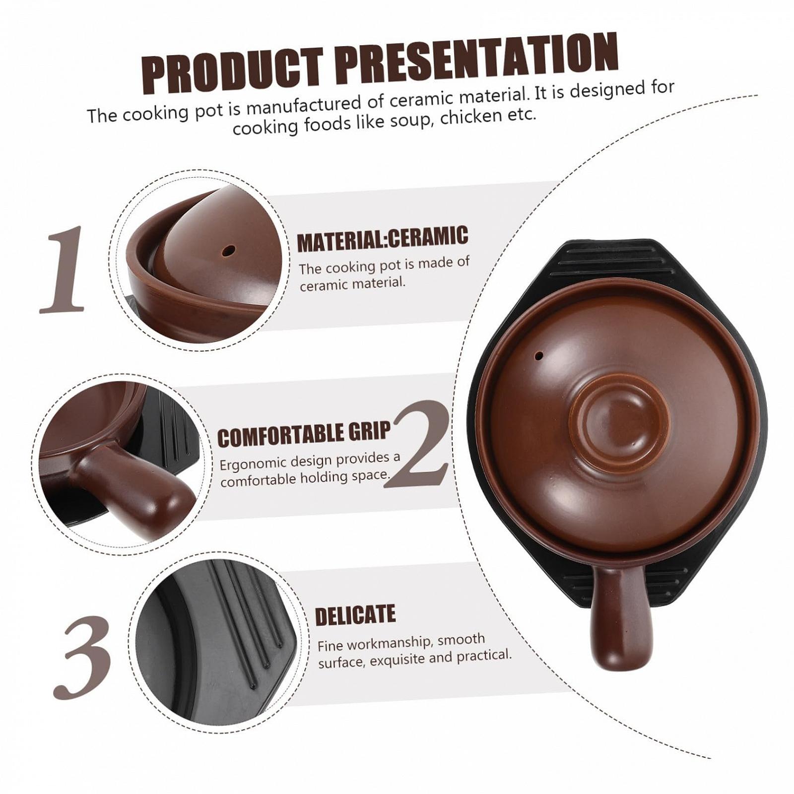 Кастрюля для запекания SOLUSTRE керамическая с крышкой набор, фото №8