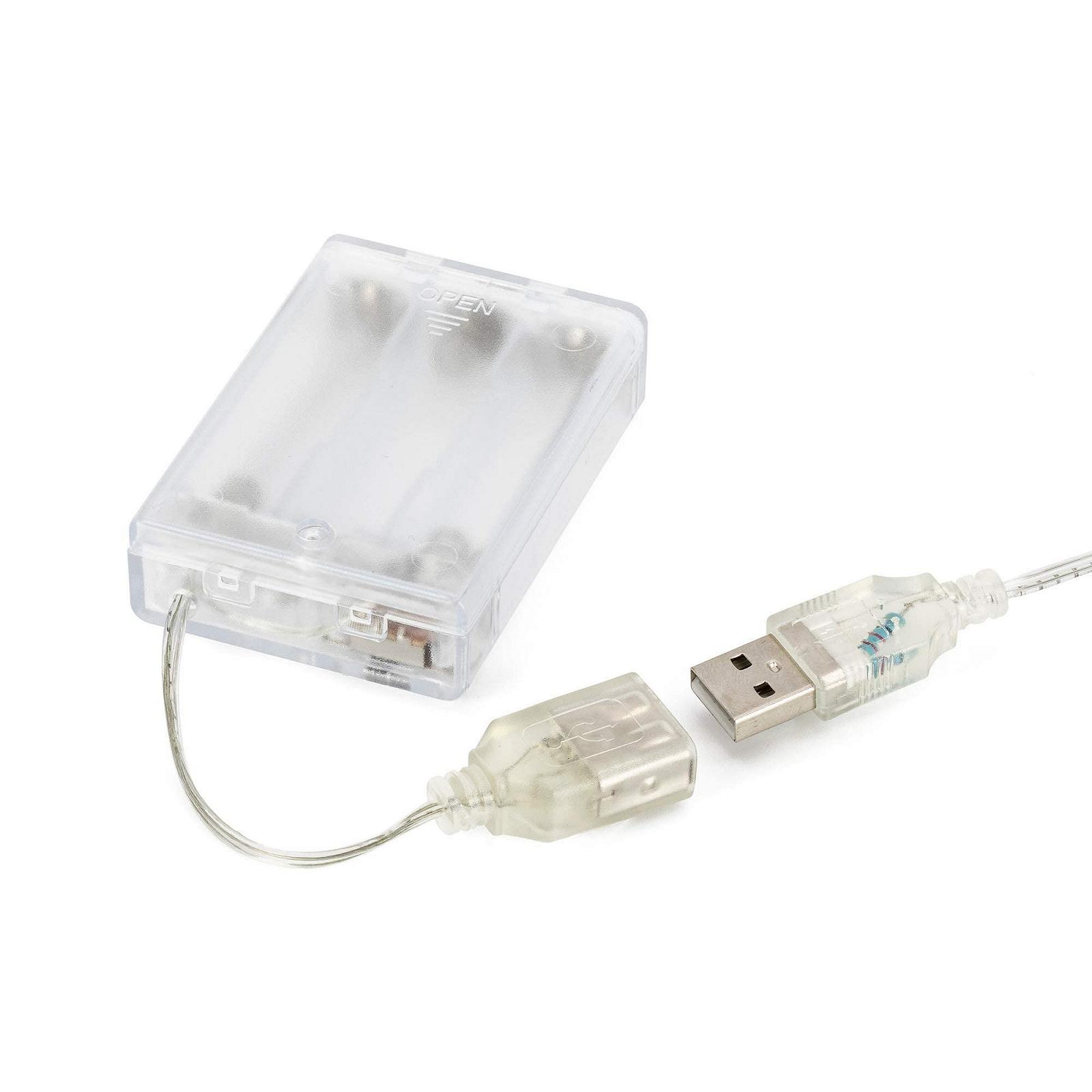 LED гірлянда Hellum 523096, 40 LED, теплий білий, живлення від USB або батарейок (3 x AAA не входять до комплекту), для використання в приміщенні, фото №6