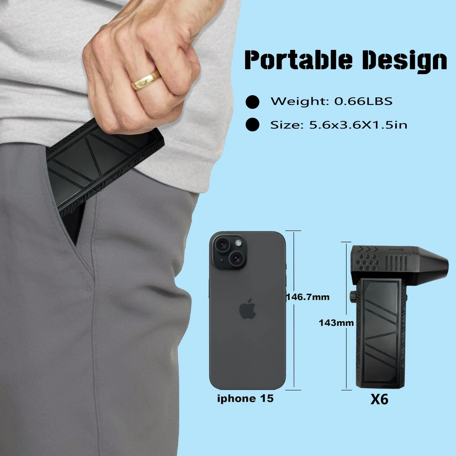 Електричний очищувач стисненим повітрям BENJEN Super Power 150,000 rpm Акумуляторний 8000 mAh 0.3 кг, фото №8