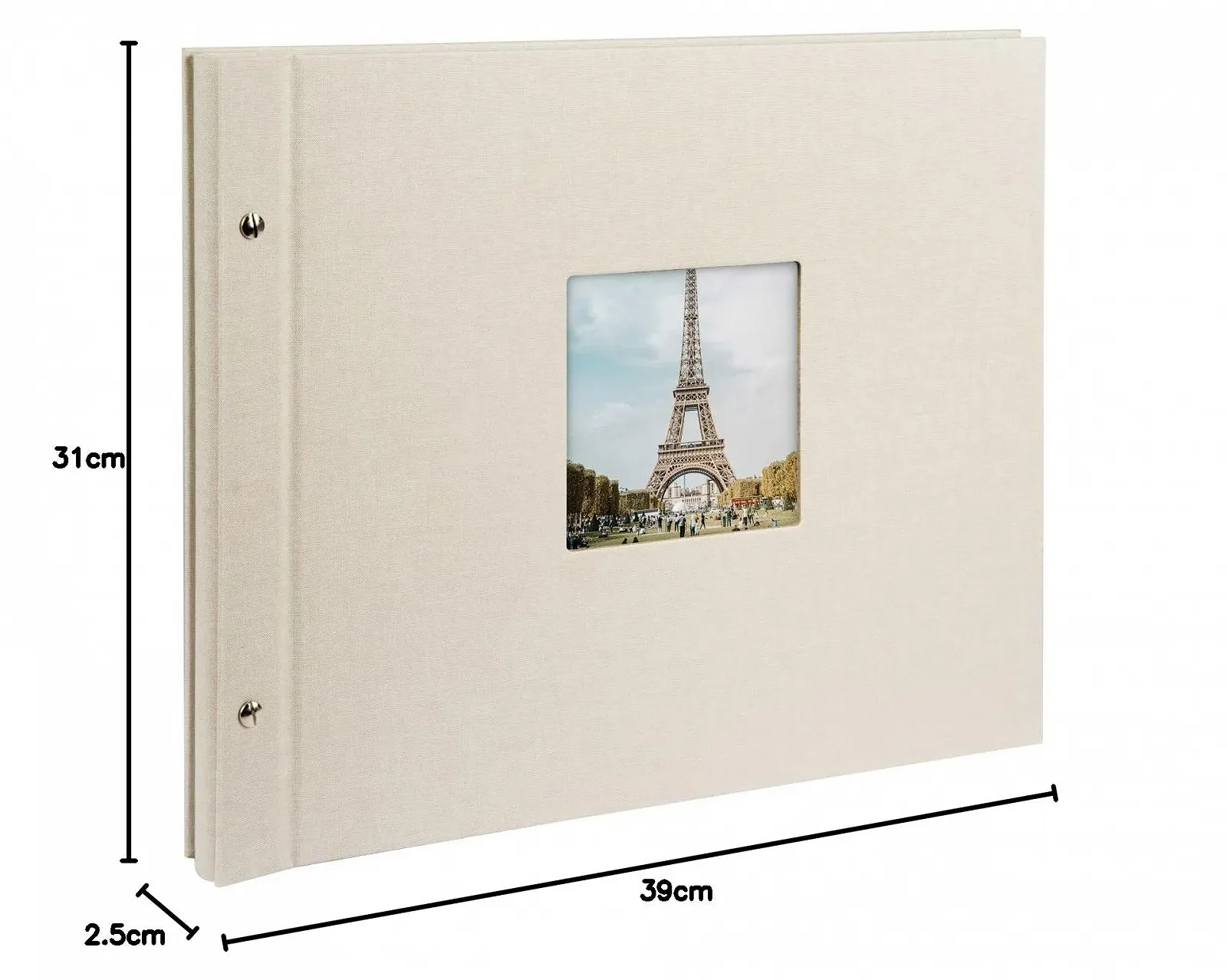 Фотоальбом на винтах goldbuch Bella Vista с вырезом для фотографий 39 x 31 см, 40 страниц с защитными разделителями, лен, серый, песочно-серый, 39 x 31 см, фото №8 Фотоальбом на винтах goldbuch Bella Vista с вырезом для фотографий 39 x 31 см, 40 страниц с защитными разделителями, лен, серый, песочно-серый, 39 x 31 см, фото №8