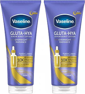 Лосьон-сыворотка Vaseline Gluta-Hya Overnight Radiance увлажняющий с антиоксидантами для гладкой и упругой кожи, 200 мл - Фото 1
