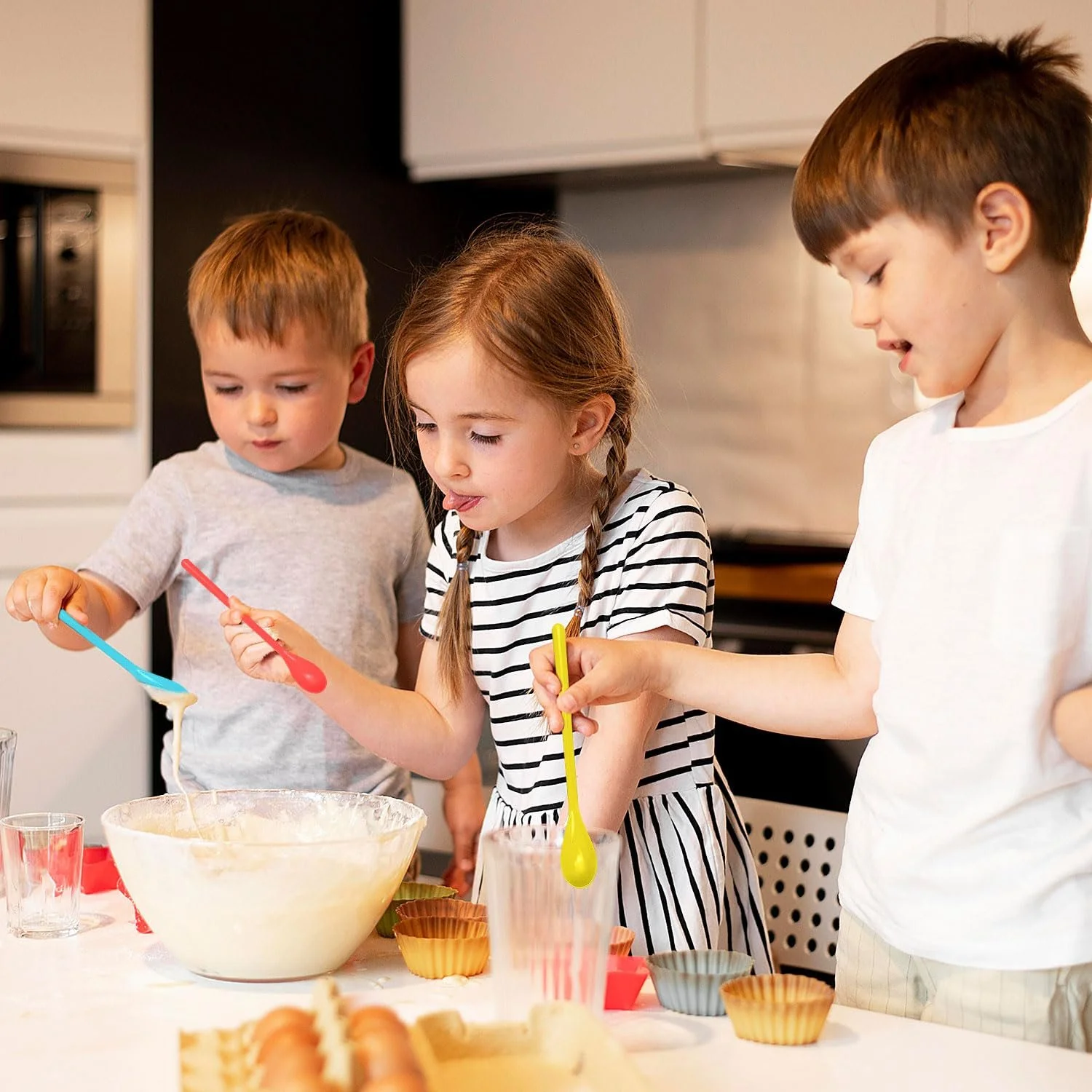 Набір пластикових ложок 6 шт. Різнокольорові, фото №5