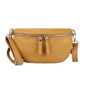 Поясная Сумка Made in Italy Кожаная Crossbody Сумка-кошелек для телефона, camel m (25 см) + ремень synthetic.ua - Фото 1