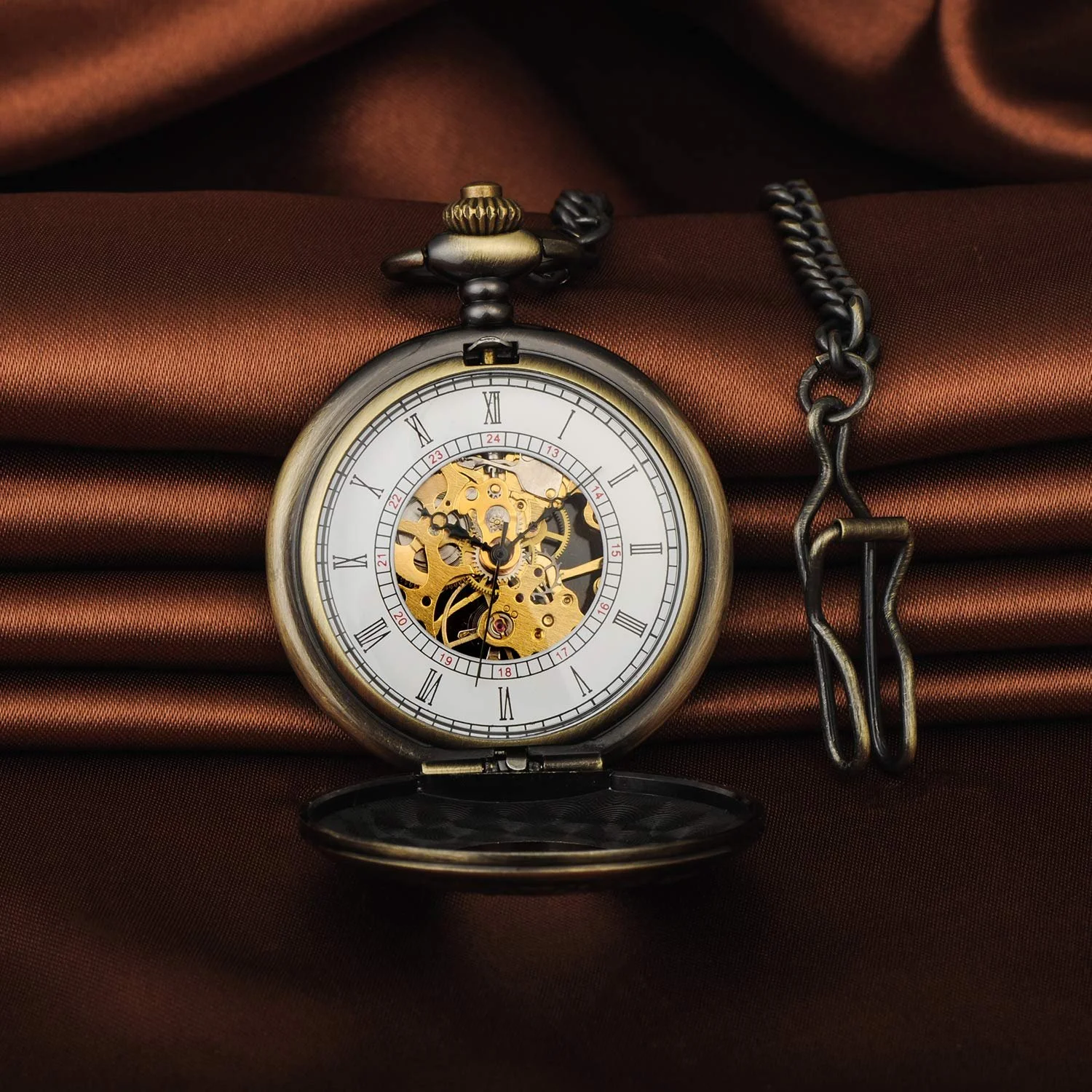 Карманные часы Unendlich U Мужские Винтажные Римские Цифры Циферблат Полый Механизм Сплав Нержавеющая Сталь, фото №3 Карманные часы Unendlich U Мужские Винтажные Римские Цифры Циферблат Полый Механизм Сплав Нержавеющая Сталь, фото №3