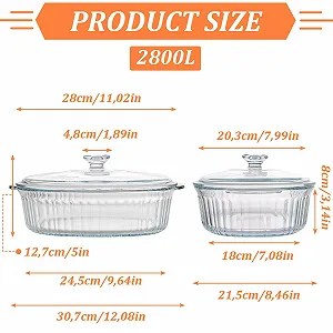 Форма для запекания с крышкой 2,8 л стеклянная 31 x 21,5 x 13 см synthetic.ua - Фото 1