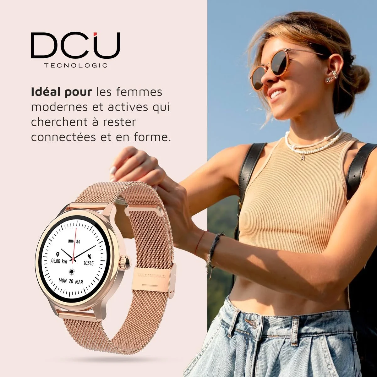 Смартчасы DCU TECNOLOGIC Sophie Женское Розовое Золото, фото №7