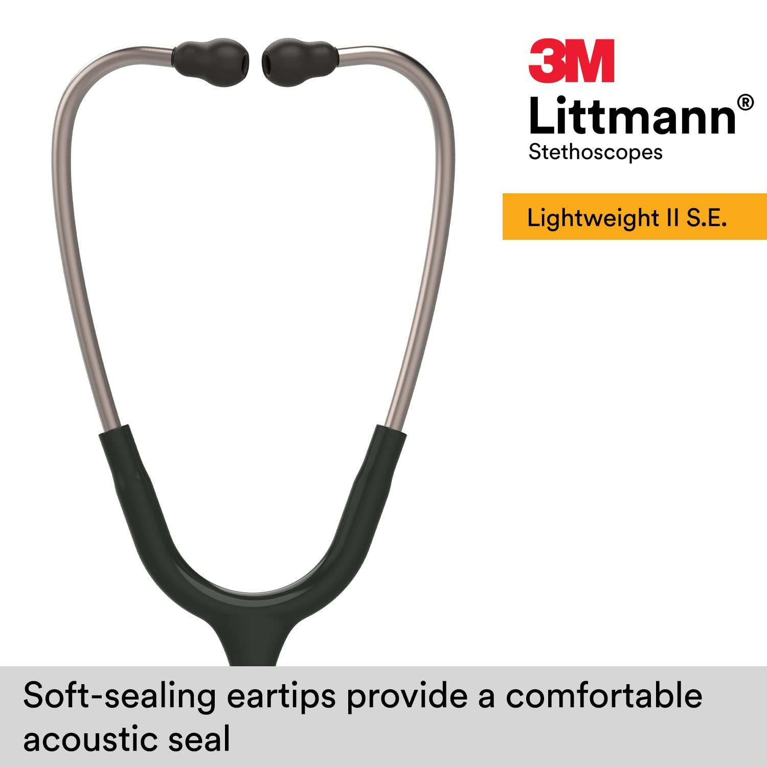 Стетоскоп 3M Littmann Lightweight II S.E. 71см Чорний, фото №3 Стетоскоп 3M Littmann Lightweight II S.E. 71см Чорний, фото №3