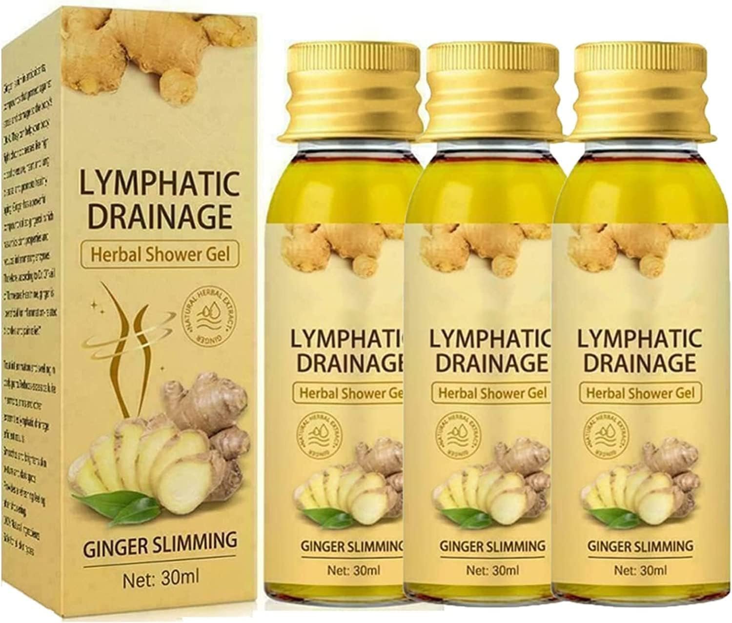 Гель для душу Ginger Lymphatic Drainage трав’яний для лімфодренажу 3 шт, фото №1