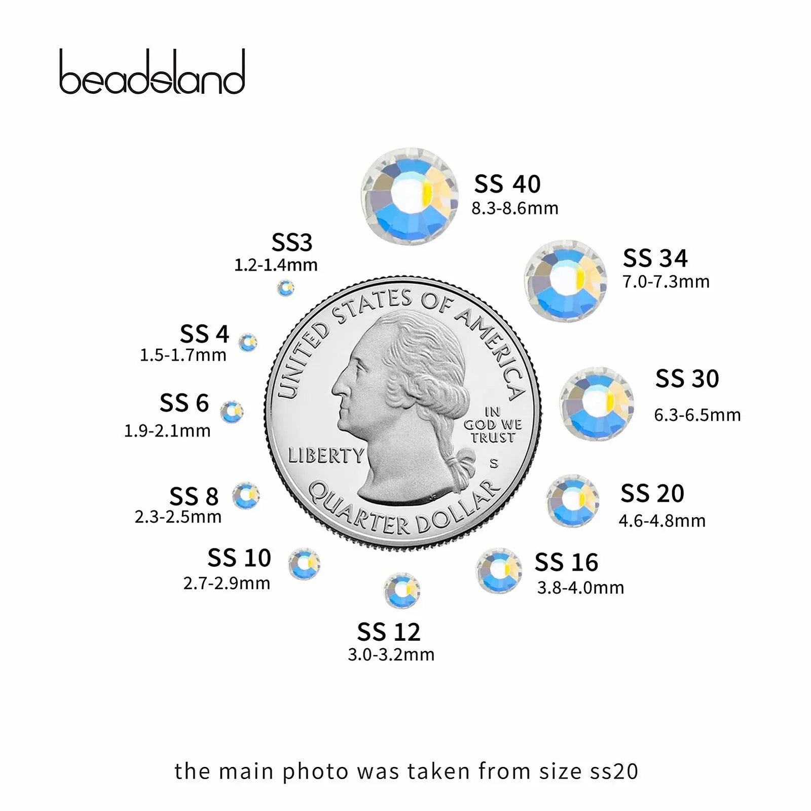 Стрази Плоскі 2880 шт. Crystal SS10 2.7-2.9 мм Starry Sky SS30/288шт, фото №3