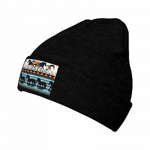 Вязаная шапка в полоску с лошадью YYHHAOFA - Фото 1