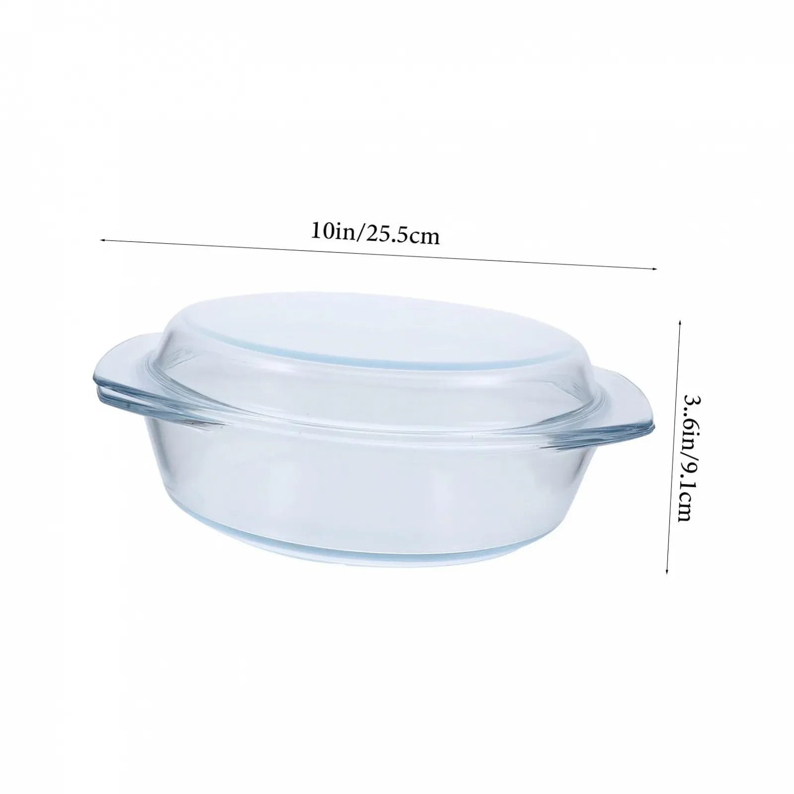 Стеклянная форма для микроволновой печи с крышкой и ручками термостойкая прозрачная, фото №2 Стеклянная форма для микроволновой печи с крышкой и ручками термостойкая прозрачная, фото №2