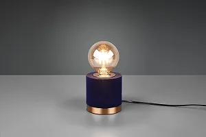 Настільна лампа Reality Leuchten Judy R50691012 E27 Матова латунь Синій оксамит synthetic.ua - Фото 1
