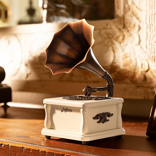 Портативна колонка Eikosch Bluetooth Phonograph Mini Вбудована батарея, Bluetooth 5.0, AUX/USB Білий, фото №6