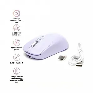 Мышка Hölmer MW-02OF Wireless/Bluetooth Purple (MW-02OF) - Фото 1