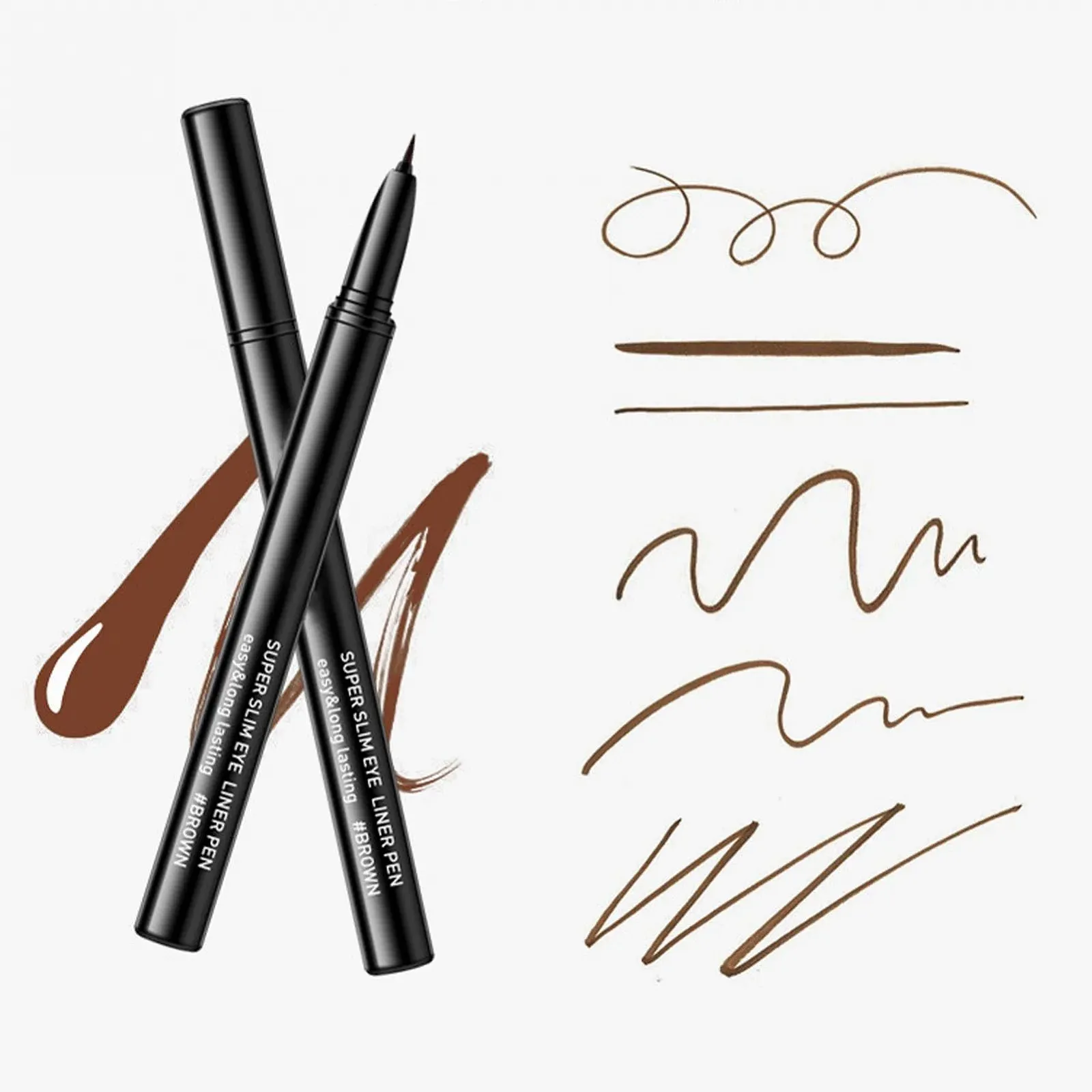 Подводка для глаз Коричневая 0.8 г, высокопигментированная, быстросохнущая жидкая ручка для макияжа, фото №5