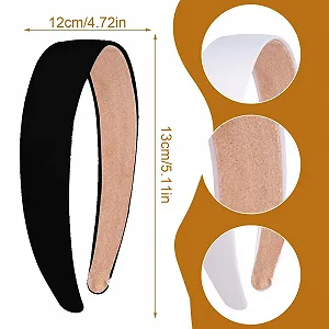 Обруч Атласный Однотонный 3 см Черный, Белый synthetic.ua - Фото 1