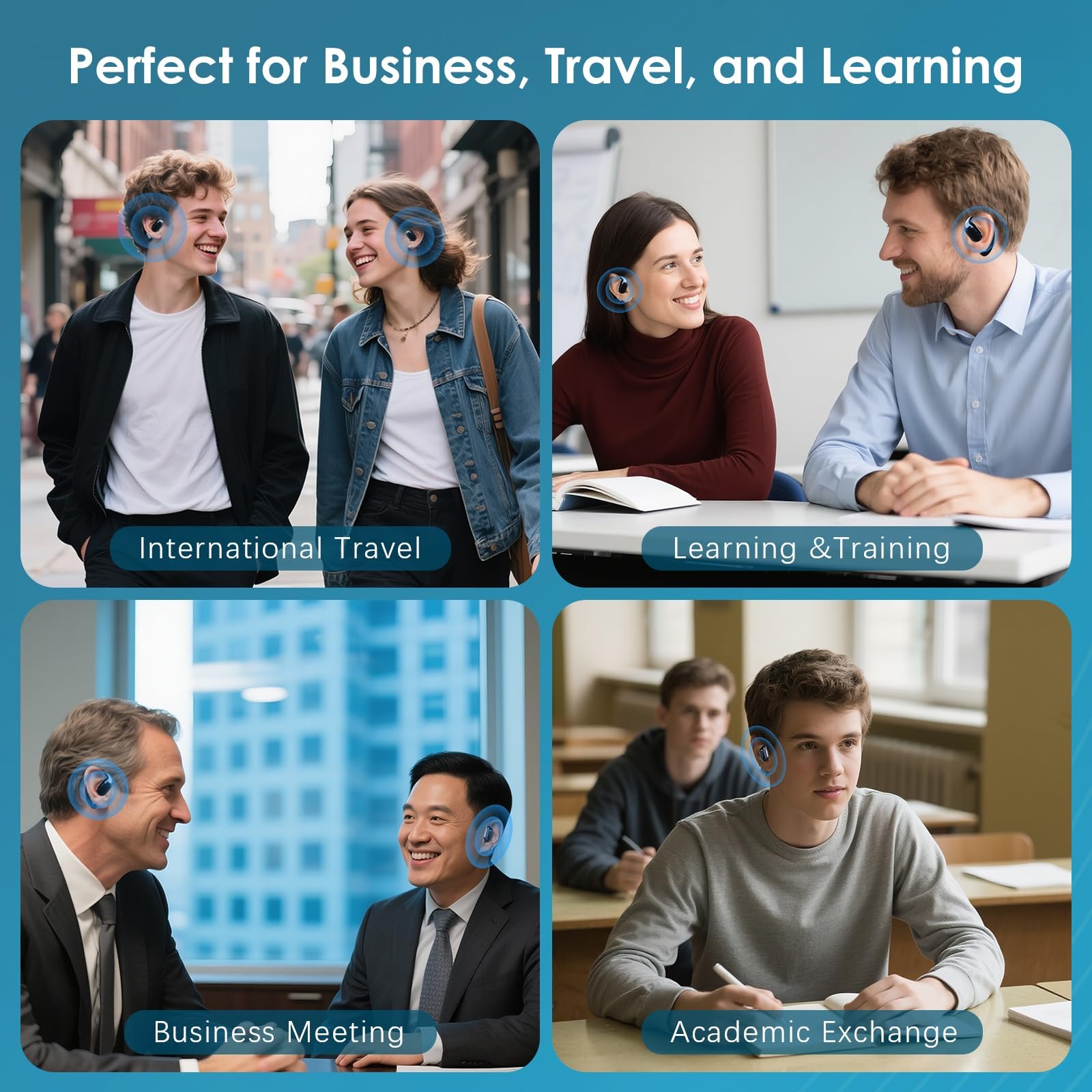 Наушники-переводчики AI Ninonly Bluetooth 5.4, 150 языков, 6 режимов перевода для обучения, путешествий, бизнеса, встреч, фото №7 Наушники-переводчики AI Ninonly Bluetooth 5.4, 150 языков, 6 режимов перевода для обучения, путешествий, бизнеса, встреч, фото №7