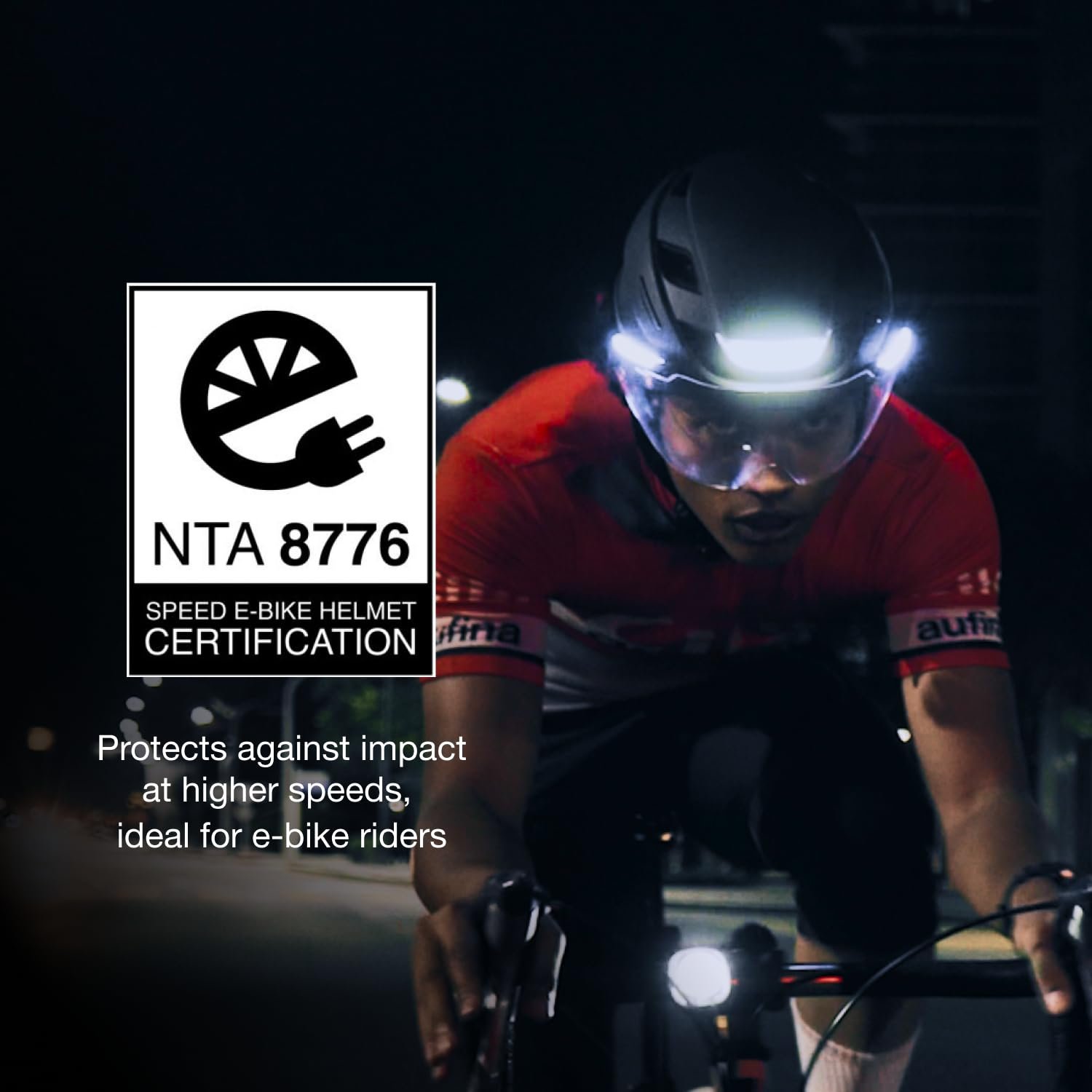Шолом Smart Lumos Ultra E-Bike з передніми та задніми LED ліхтарями, висувним захисним щитком, з керуванням через додаток, NTA 8667 Certified, для електровелосипеда, самоката, велосипеда, для дорослих, чоловіків та жінок, фото №6