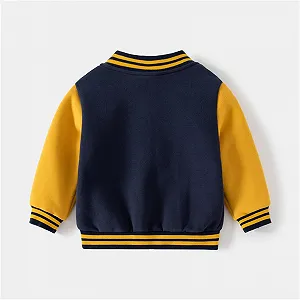 Куртка с капюшоном для мальчиков с флисовой подкладкой Зимняя бейсбольная куртка Вышитый дизайн synthetic.ua - Фото 1