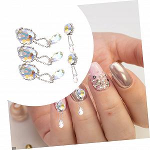 Подвеска для ногтей Формы капли FOMIYES Бриллиант для ногтей DIY Аксессуары для ногтей Подвеска для ногтей Украшение для ногтей Хрустальные серьги из стекла 3D, 25 шт synthetic.ua - Фото 1