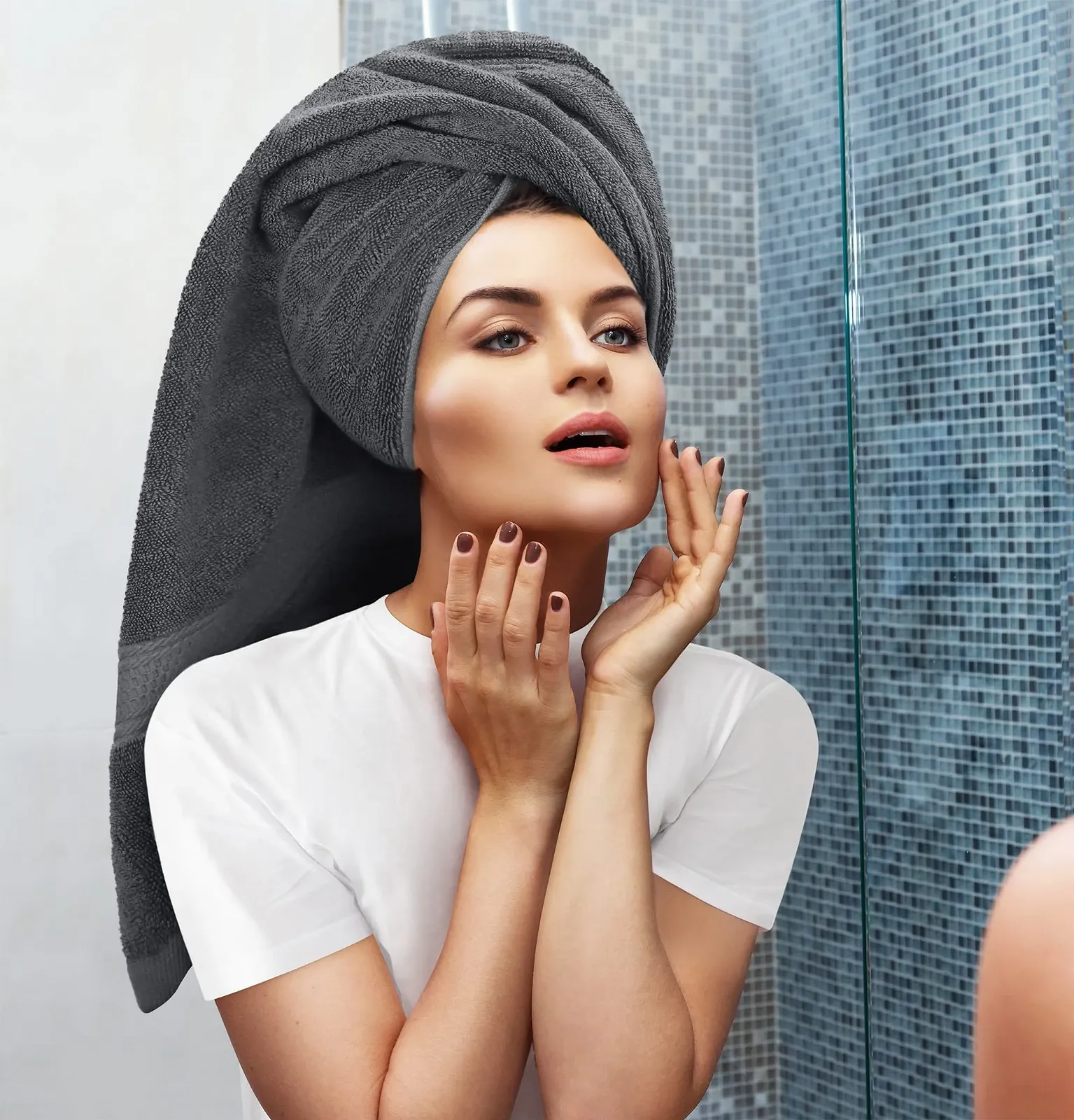 Набір рушників Utopia Towels 100% бавовна 8 шт. Сірий, фото №4