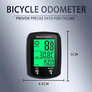 Велокомп’ютер 1 Set Waterproof Touch Screen Speedometer чорний synthetic.ua - Фото 1