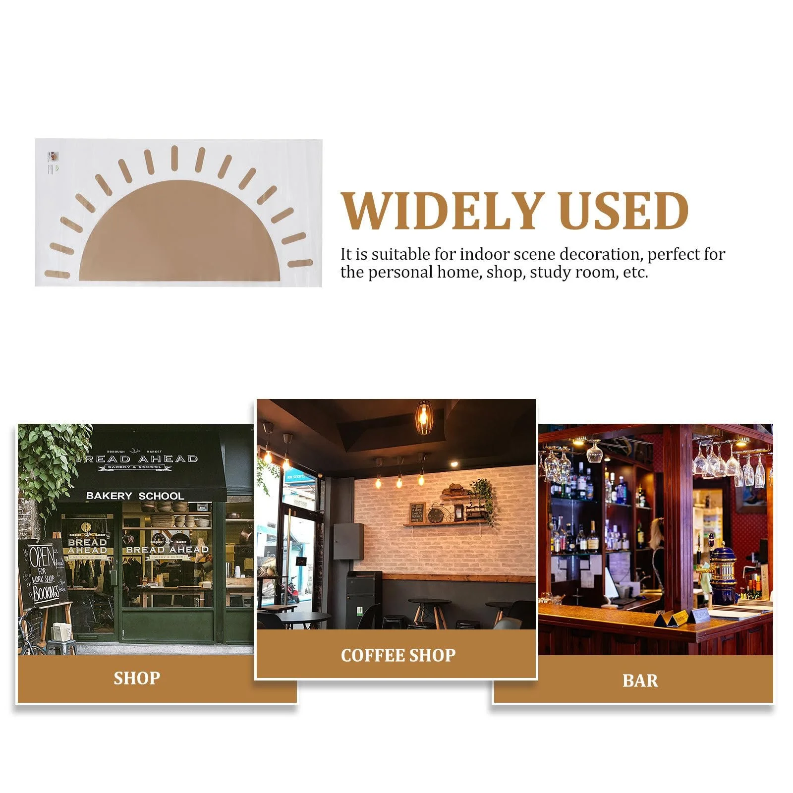 Наклейка на стіну Ciieeo Boho Sun PVC Коричнева, фото №6