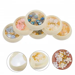 Набір для нігтів MERRYHAPY Штучні перлини, шарми, бісер, смола, 6 коробок synthetic.ua - Фото 1