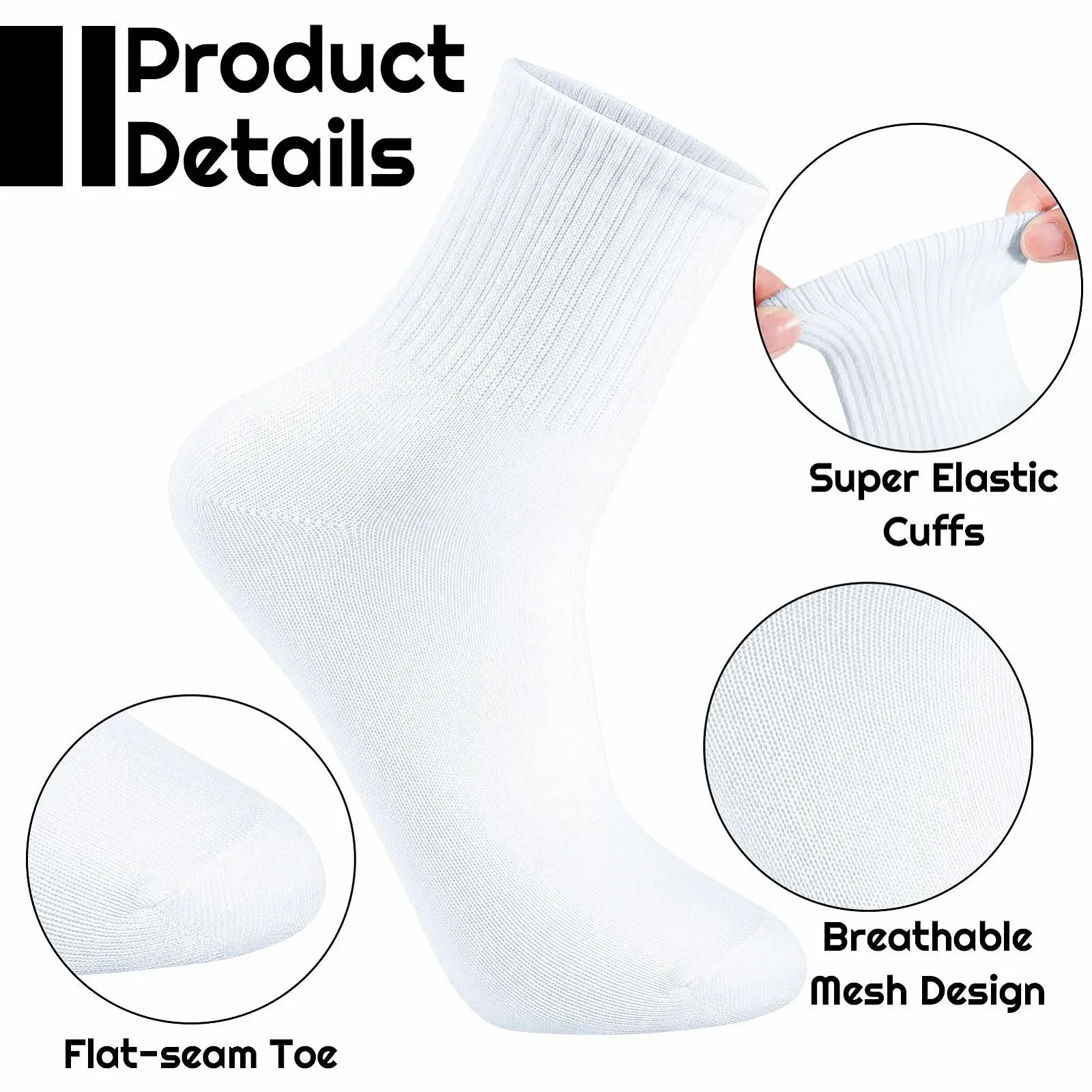 Спортивні шкарпетки Unisex Білий 38-43 Бавовна, фото №3