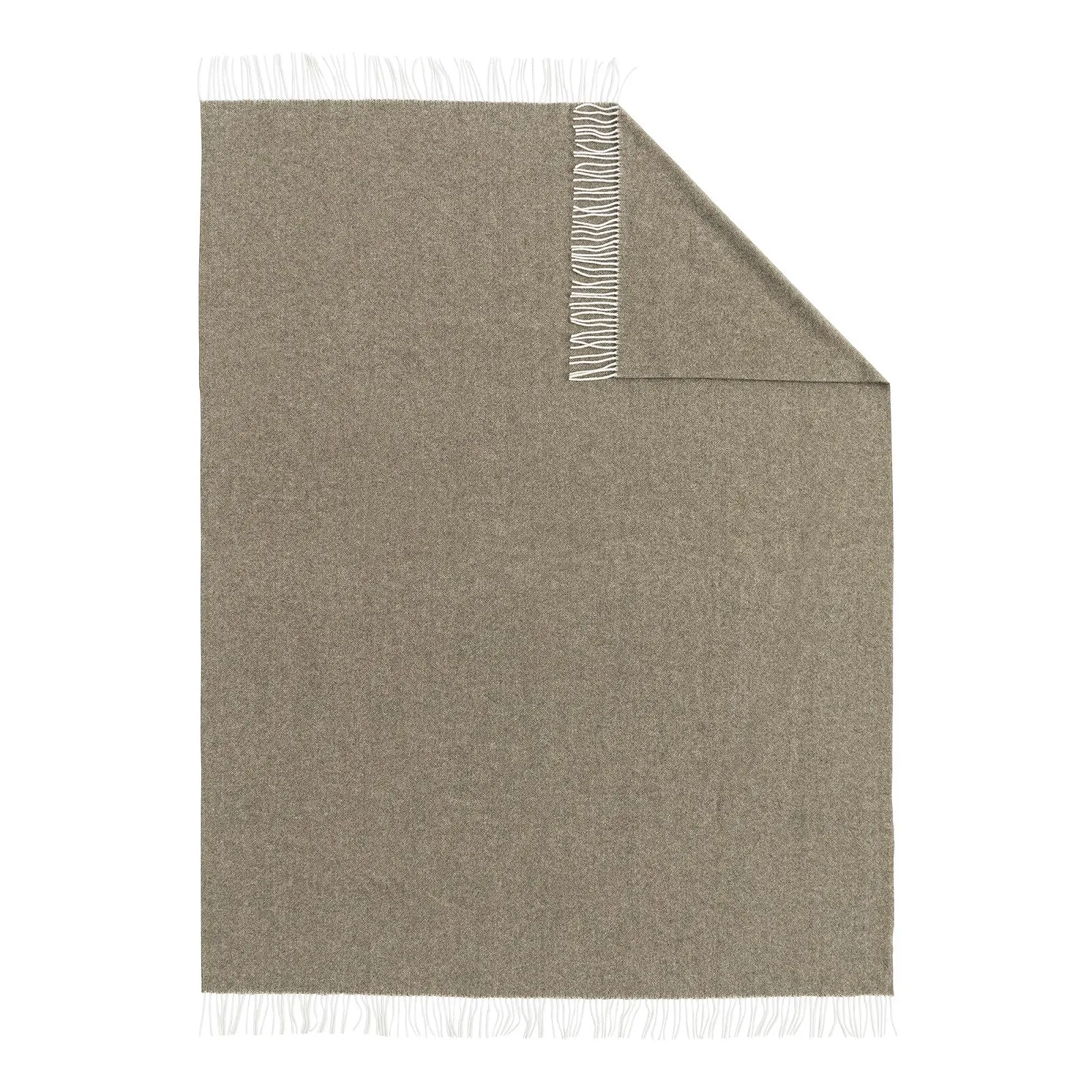 Одеяло bugatti Шерстяное 150 x 200 см – Шерсть мериноса и кашемир, Высокое качество и мягкость, Однотонное зеленое одеяло из шерсти мериноса, фото №5