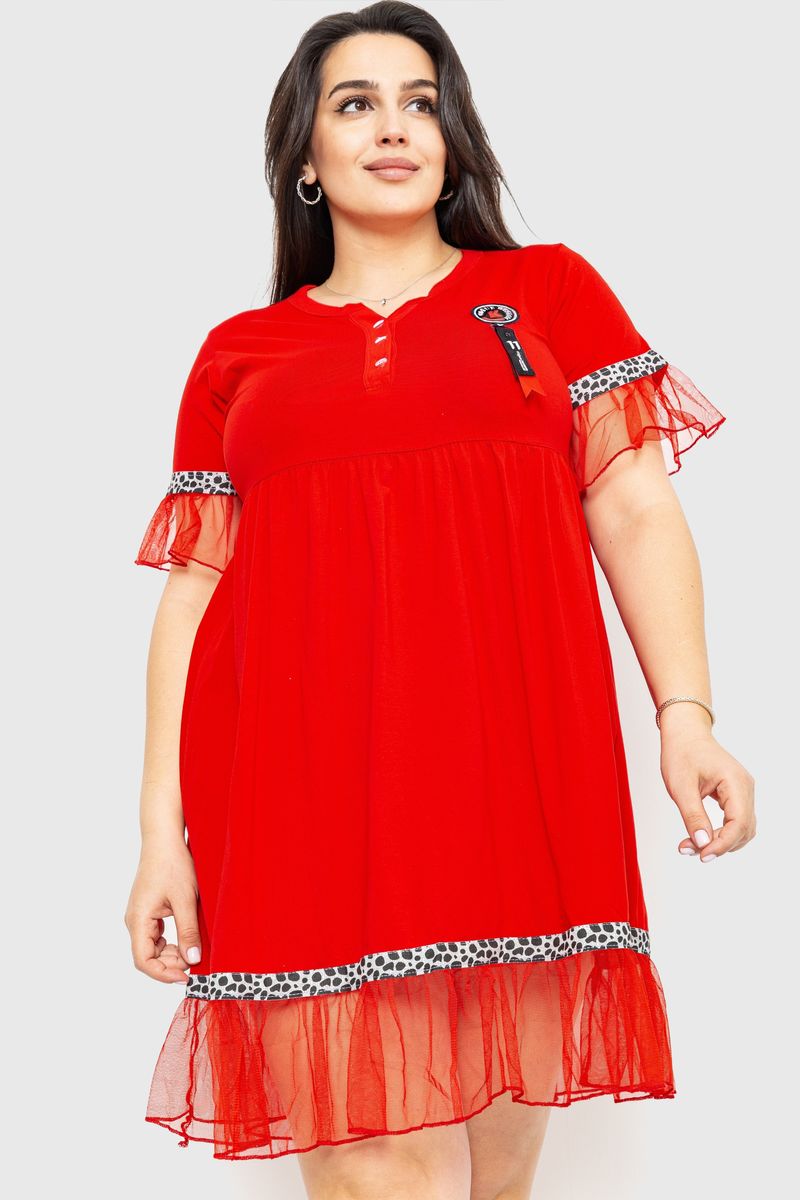 Платія вільного крою колір червоний 231R6444, фото №1 Платія вільного крою колір червоний 231R6444, фото №1