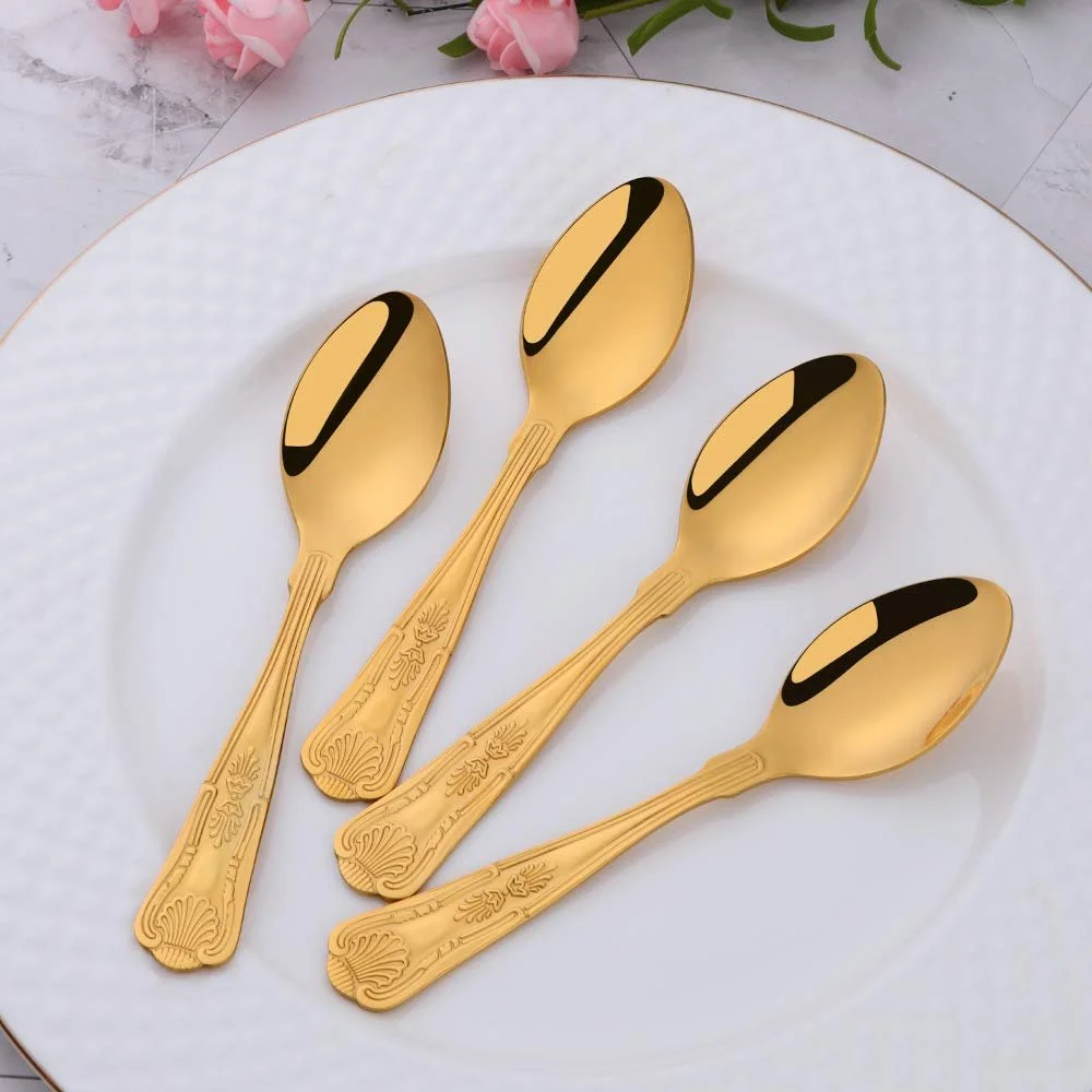 Ложка чайна Buyer Star з 12 штук, золота, нержавіюча сталь, фото №2