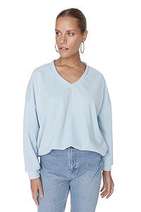 Женский свитшот TRENDYOL Oversize с V-образным вырезом - Фото 1